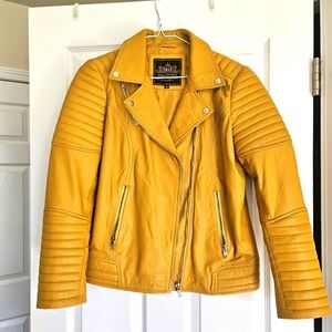 Revo Leather Yellow Moto Jacket